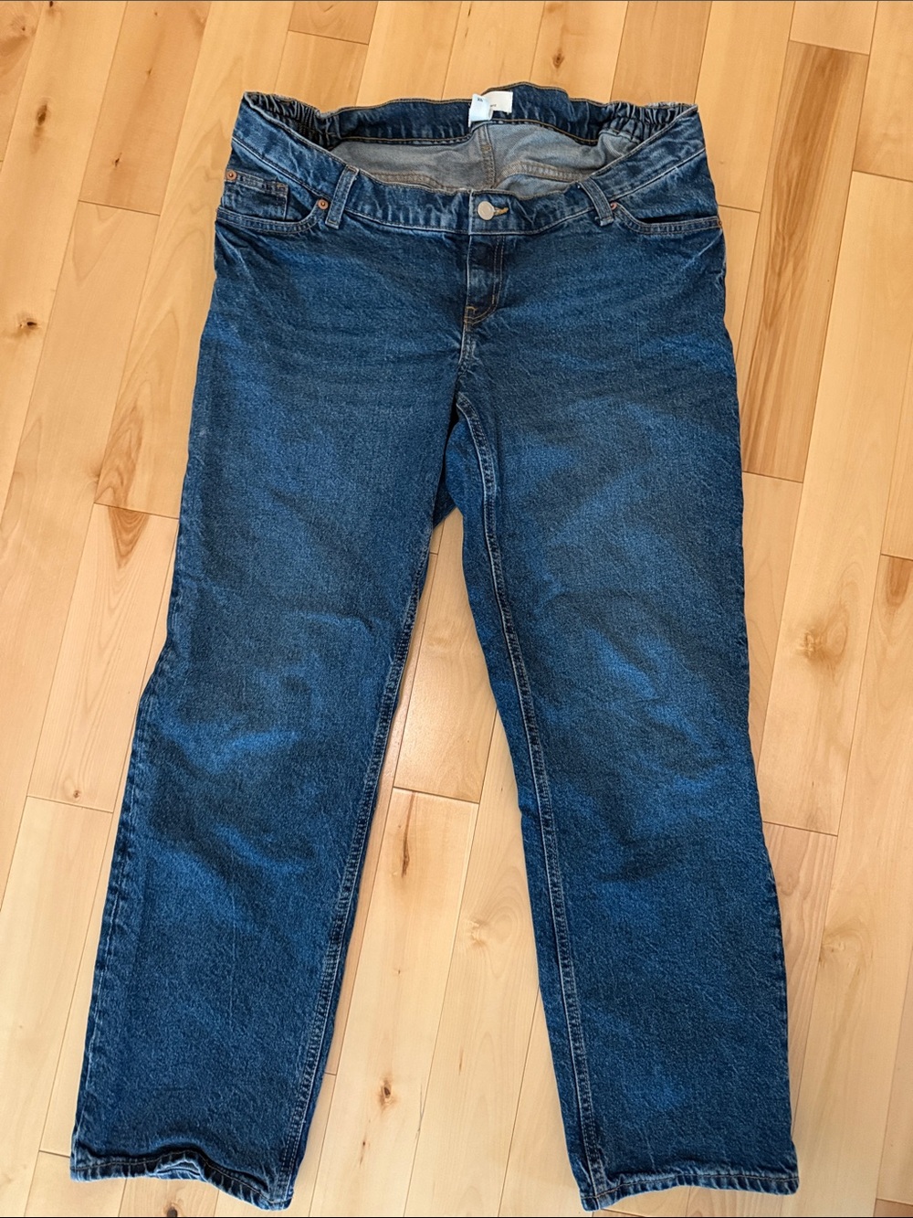 H&M maternity Women's Dark Blue Straight-Leg Jeans